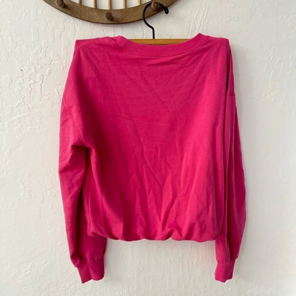 Anthropologie Maeve Twist Front Waist Length Pink Butter Soft Sweatshirt XS